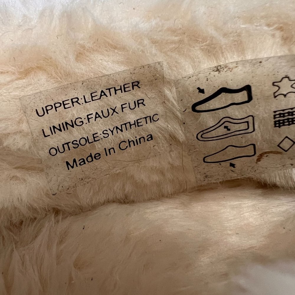NWOT J Crew Style K4997 Black Faux Sherpa Indoor Outdoor Slippers Sz 7 - Picture 6 of 7
